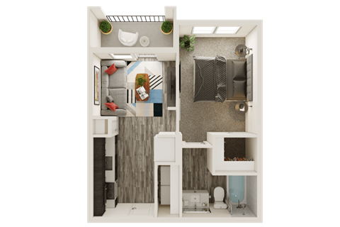 a1 floor plan  1 bedroom with closet  129